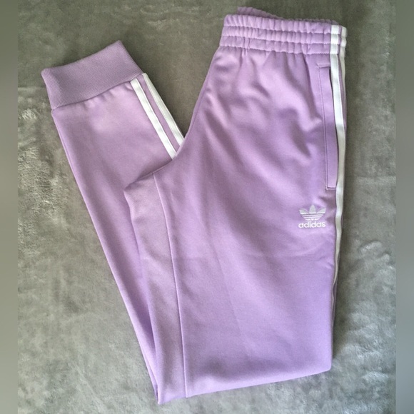 adidas originals purple track pants